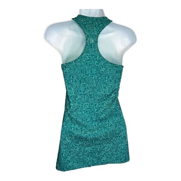Lululemon Tank Top Women's Size 6 Curly Says Pattern Blue Tank Top - Picture 6 of 11
